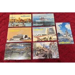 7 Concept Postcards VINTAGE 1971 Walt Disney World Preview Center Pre Opening